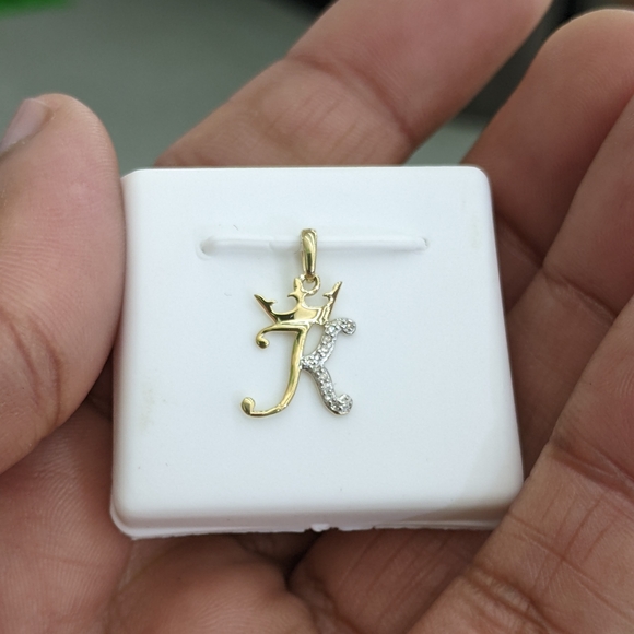 10kt Real Diamond Letter Pendant